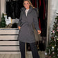 padded grey coat with hood and belt