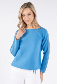 Shimmer Sleeve Rib Knit Jumper