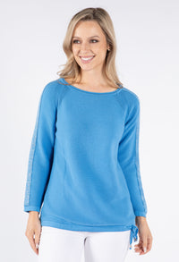 Shimmer Sleeve Rib Knit Jumper