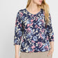 3/4 Sleeve Floral Blouse