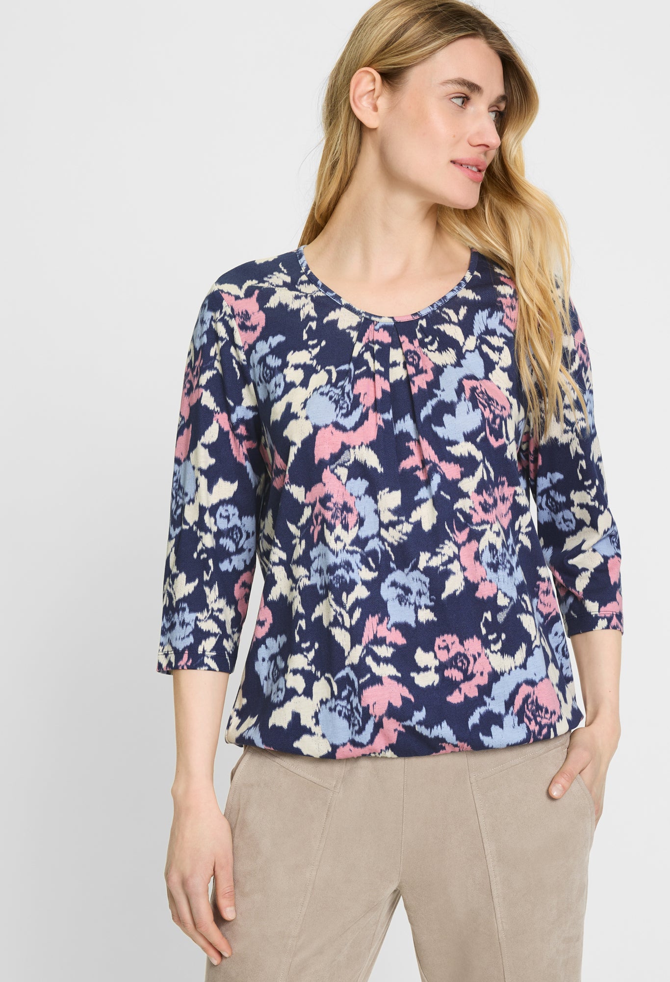3/4 Sleeve Floral Blouse