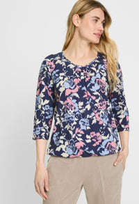 3/4 Sleeve Floral Blouse