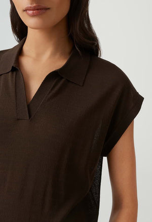 Posara Fine knit Polo Top