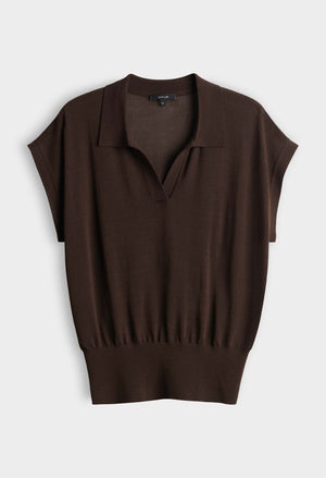 Posara Fine knit Polo Top
