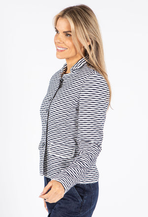 Pocket Detail Striped Jacket