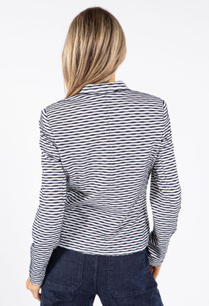 Pocket Detail Striped Jacket