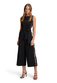 Sleeveless Leopard Print Detail Jumpsuit