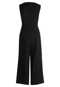 Sleeveless Leopard Print Detail Jumpsuit