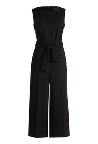 Sleeveless Leopard Print Detail Jumpsuit