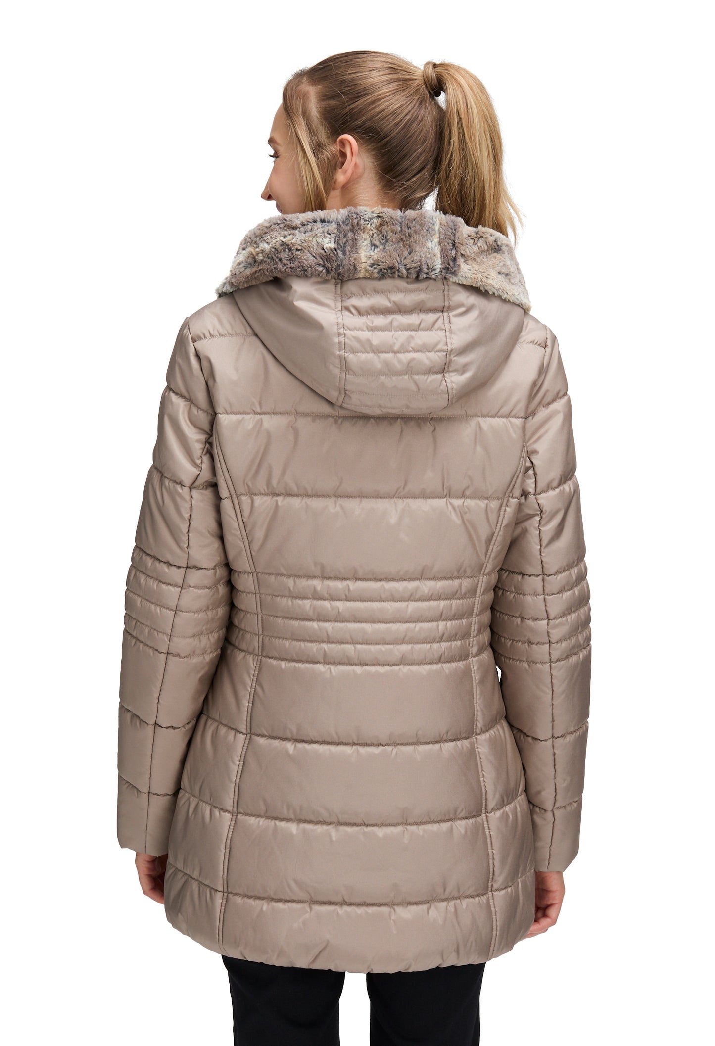 Faux Fur Trim Jacket Wadding