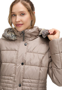 Faux Fur Trim Jacket Wadding