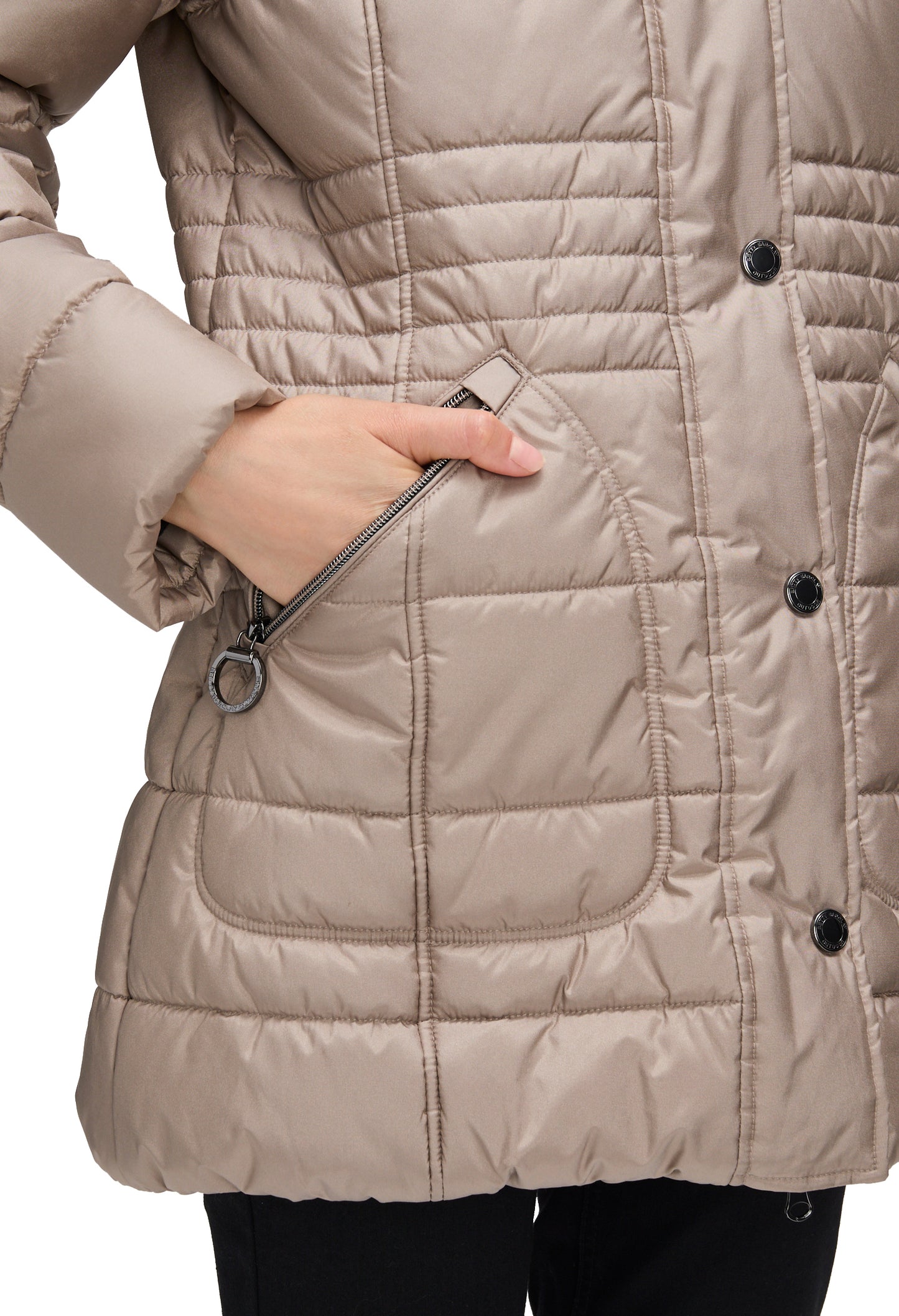 Faux Fur Trim Jacket Wadding