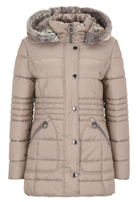 Faux Fur Trim Jacket Wadding