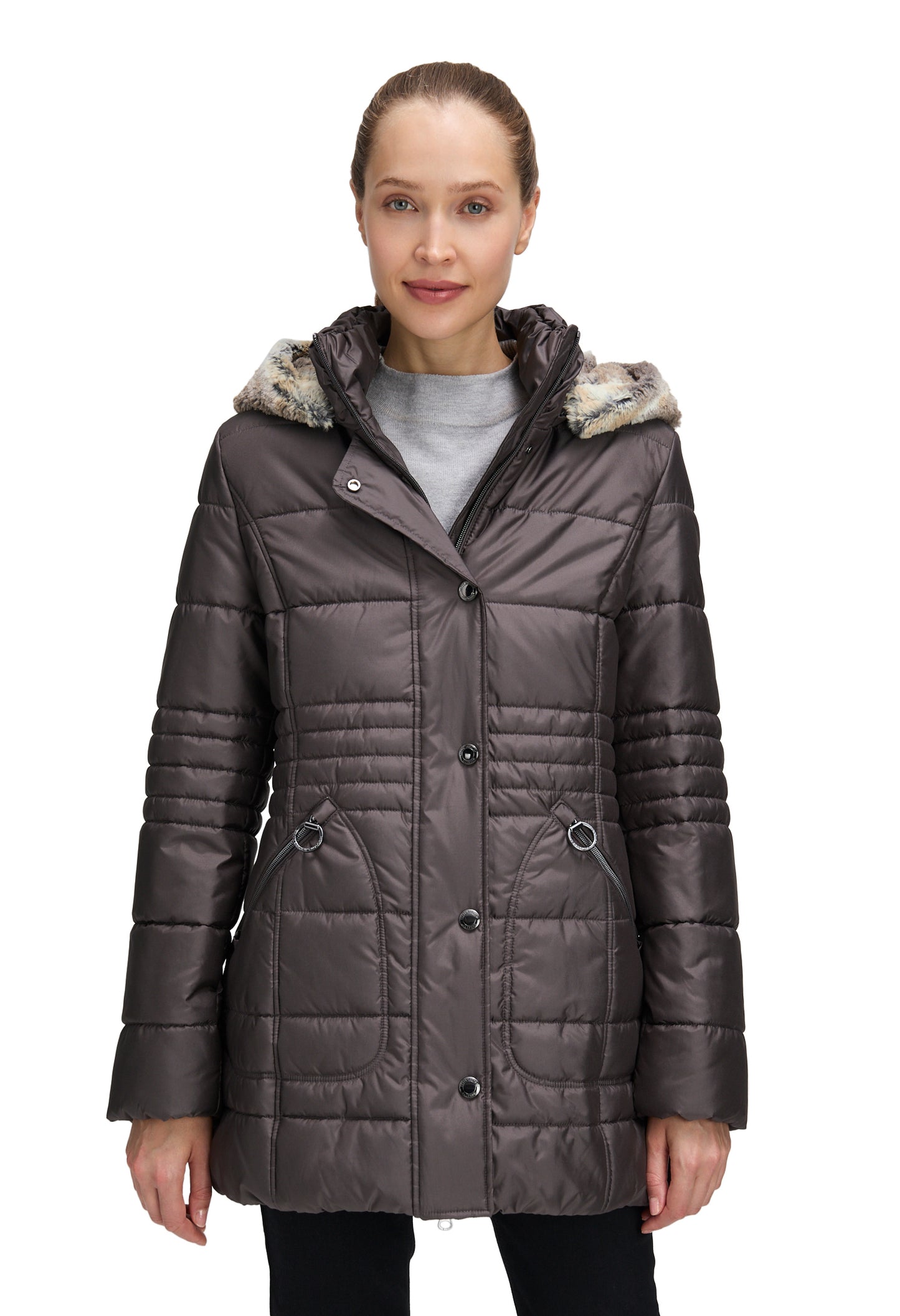 Faux Fur Trim Jacket Wadding