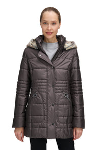 Faux Fur Trim Jacket Wadding