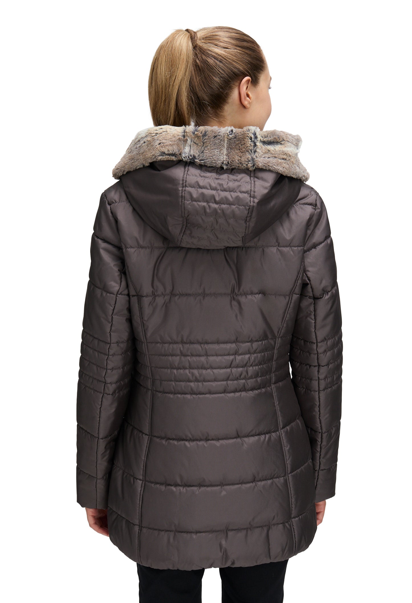 Faux Fur Trim Jacket Wadding