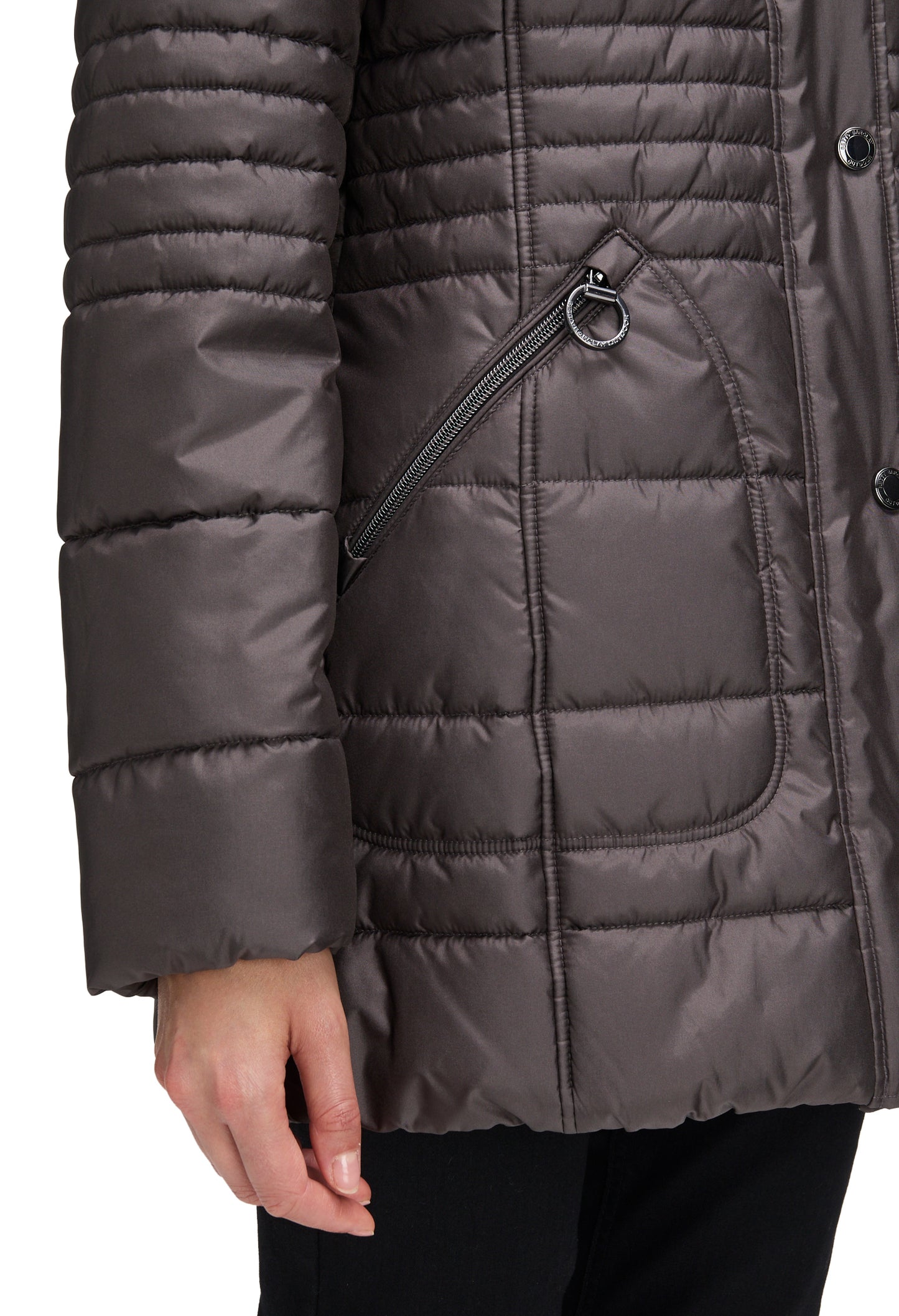 Faux Fur Trim Jacket Wadding