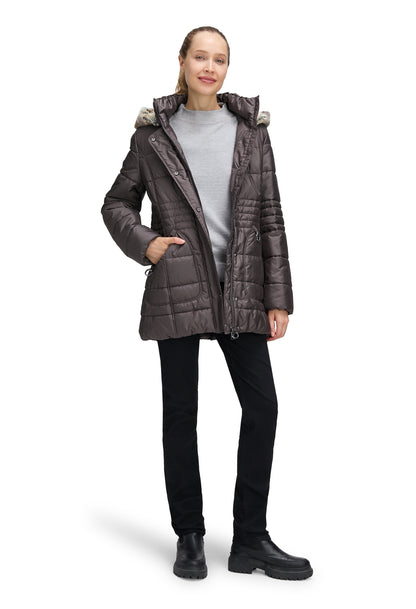 Faux Fur Trim Jacket Wadding