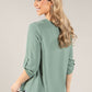 V-Neck Rolled Sleeve Top