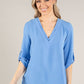 V-Neck Rolled Sleeve Top