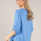 V-Neck Rolled Sleeve Top