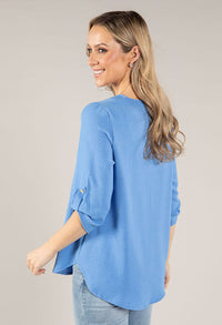 V-Neck Rolled Sleeve Top