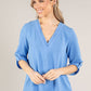 V-Neck Rolled Sleeve Top