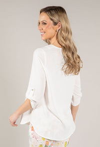 V-Neck Rolled Sleeve Top