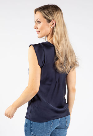 Cowl Neck Satin Top