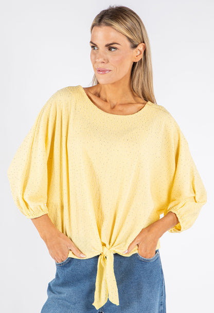 Diamanté Detail Tie Front Top