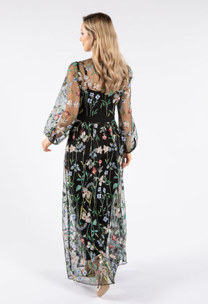 Floral Embroidered Overlay Jumpsuit