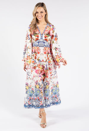 Floral Kimono Sleeve Dress