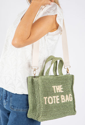 Contrast Crossbody Tote Bag