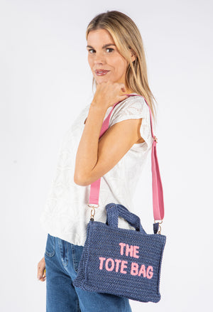 Contrast Crossbody Tote Bag