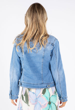 Diamond & Pearl Trim Denim Jacket