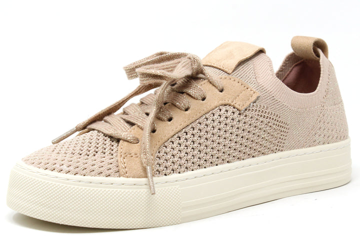 Dusty pink trainer with sparkle lace up 