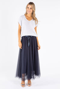 Lurex Short Sleeve Knit Top