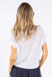 Lurex Short Sleeve Knit Top