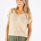 Lurex Short Sleeve Knit Top
