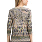 Abstract Print 3/4 Sleeve Top