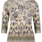 Abstract Print 3/4 Sleeve Top
