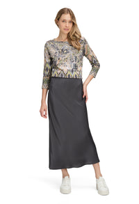 Abstract Print 3/4 Sleeve Top