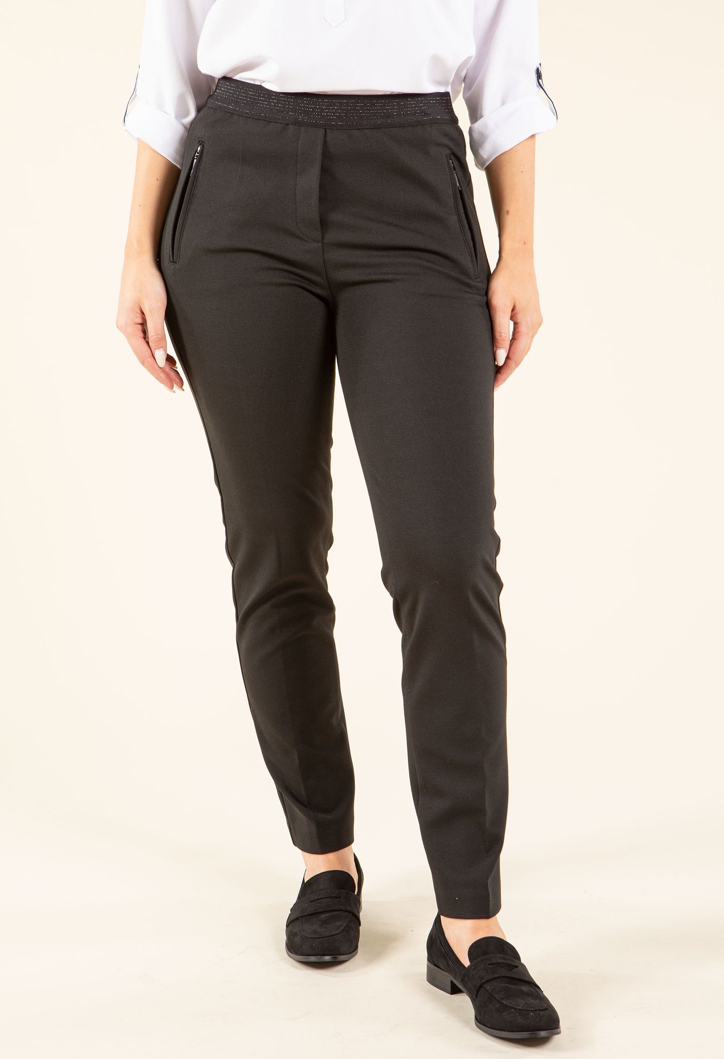 Angelika Slim Zip-Up Pocket Trousers