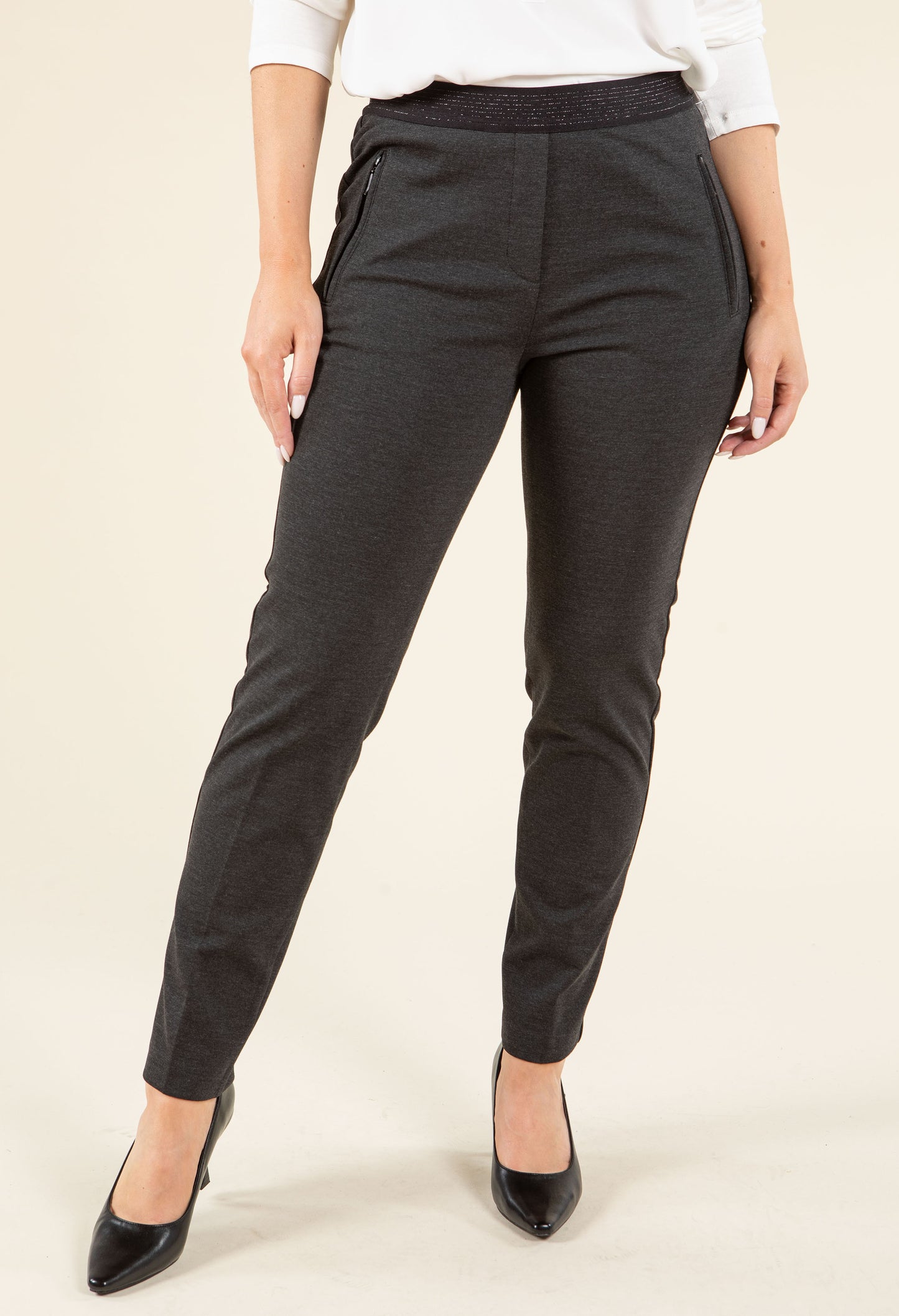 Angelika Slim Zip-Up Pocket Trousers