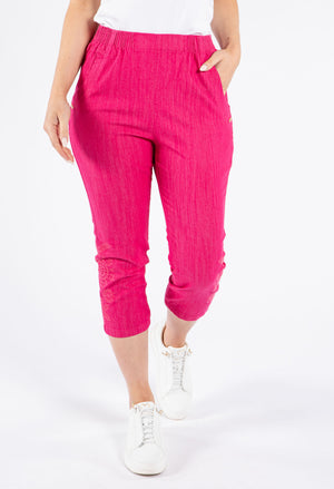 Pull on Capris with Embroidery detailing