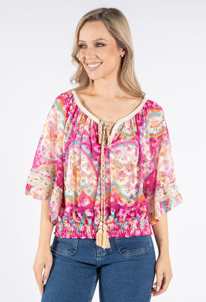Printed Lace Blouse