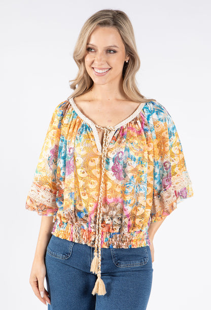 Printed Lace Blouse