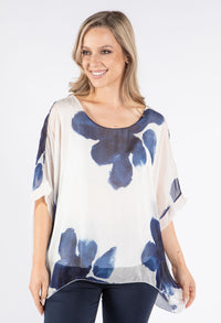 Abstract Floral Waterfall Top