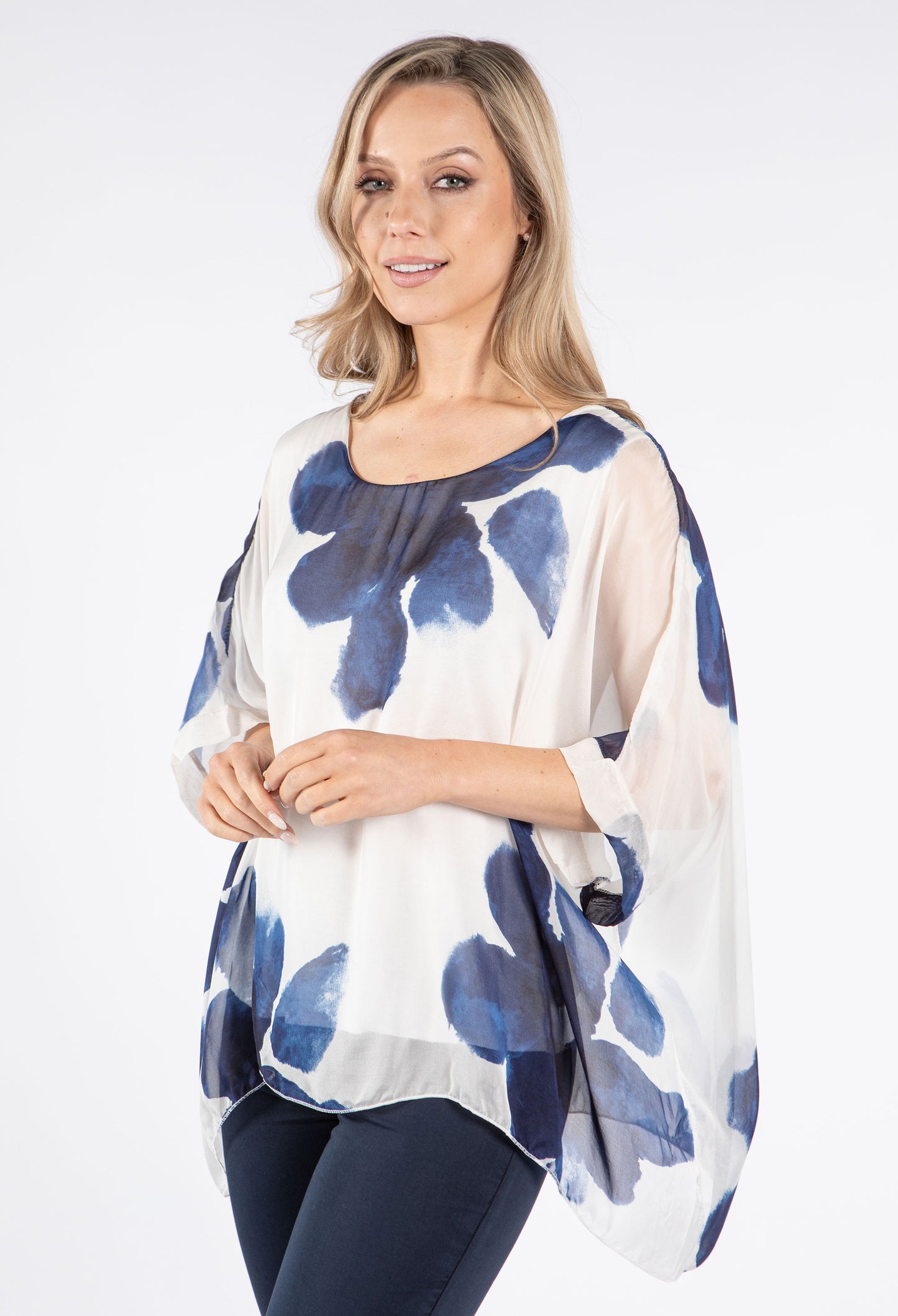 Abstract Floral Waterfall Top