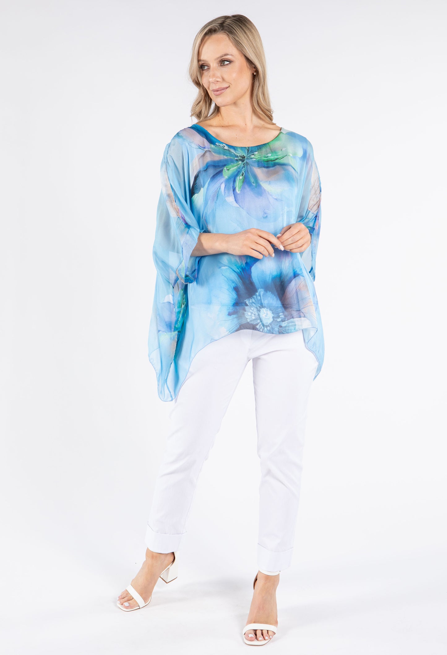 Abstract Floral Waterfall Top